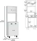 Waco 67" H Kitchen Pantry with Two Cabinets, Two Open Shelves, and One Drawer,White