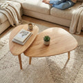 Nesting Coffee Table Set of 2-Mid Century Modern Coffee Table | Guitar Pick Stacking Tables with Solid Wood Legs,Small Coffee Tables for Small spaces,Living Room,Balcony