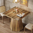 Tribesigns Square Dining Table for 4, 31.5-Inch Farmhouse Kitchen Table with Sturdy Pedestal Base for Kitchen & Dining Room & Living Room (Rustic Brown)