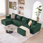 135.4" Sectional Couches for Living Room, U Shaped Couch, Green