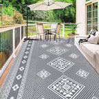 HiiARug Outdoor Rug for Patios Clearance 9'x12' Outdoor Plastic Straw Rug Waterproof Patio Camping Rug Reversible RV Mat Outdoor Area Rugs for Outdoors, RV, Patio, Backyard, Deck, Camping