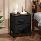Sweetcrispy Nightstands Set of 2 with 2 Storage Drawer, Small Bedside Table