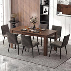 COSTWAY Dining Table for 4-6 People, 63” Rectangular Dining Room Table, Farmhouse Dinette Table with Large Computer Workstation, Modern Kitchen Table for Apartment, Living Room, Restaurant (Walnut)