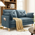 Ihanherry Loveseat Sofa, 64.6" Small Love Seat for Small Spaces, Soft Chenille Fabric Couches for Living Room with Throw Pillow and Removable Cushion Cover, Couches for Bedroom, Apartment, Office