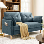 Ihanherry Loveseat Sofa, 64.6" Small Love Seat for Small Spaces, Soft Chenille Fabric Couches for Living Room with Throw Pillow and Removable Cushion Cover, Couches for Bedroom, Apartment, Office