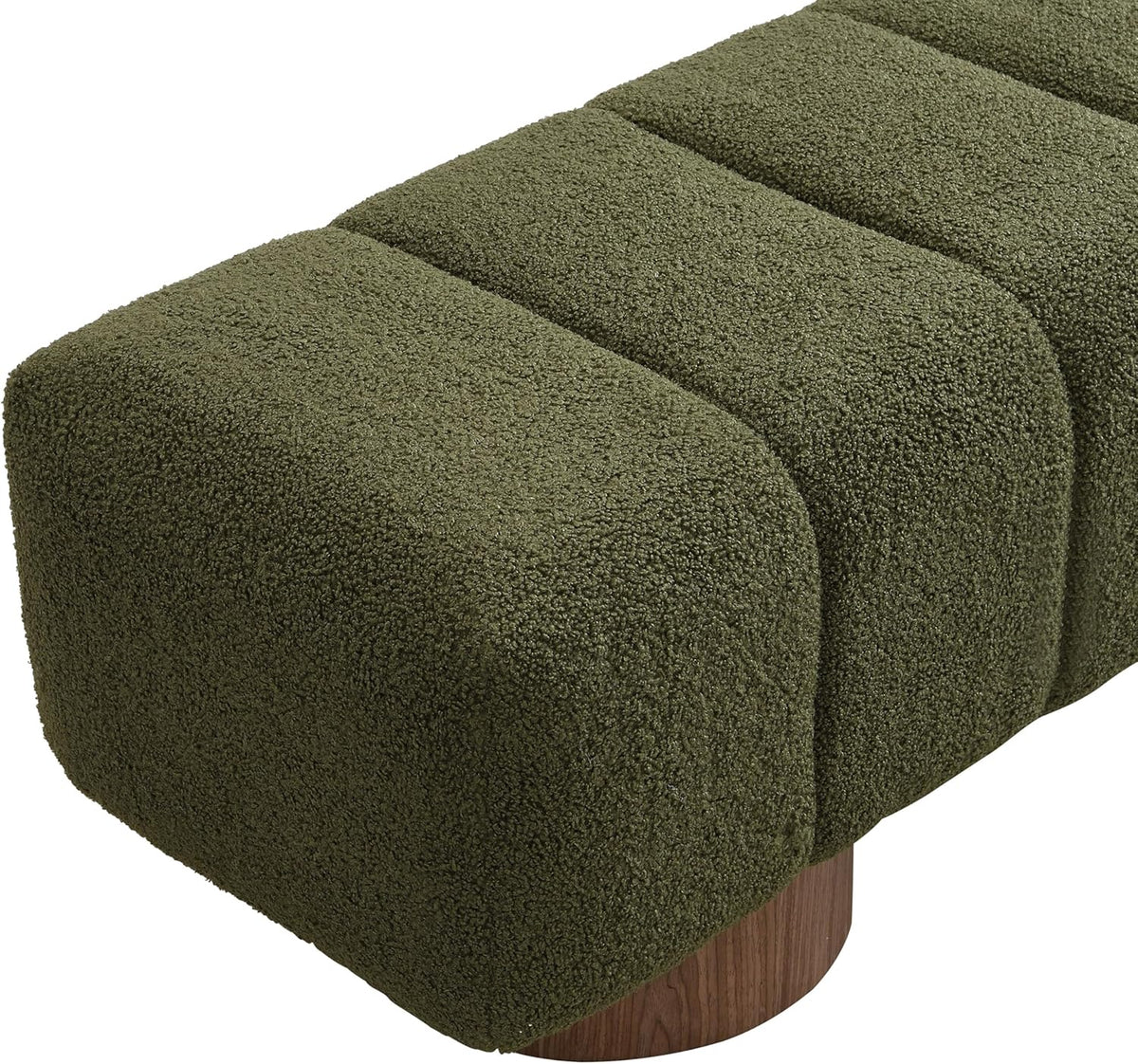 Christopher Knight Home Manila 50" Boucle Fabric Dining Bench, Rectangular Upholstery Ottoman Bench, Bedroom End of Bed Footstool, Living Room Extra Seat Footrest, No Assembly Needed, Jungle Green
