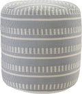 LR Home Dash and Stripe Geometric Indoor Outdoor Pouf, Blue/White, 20" x 20" x 20"