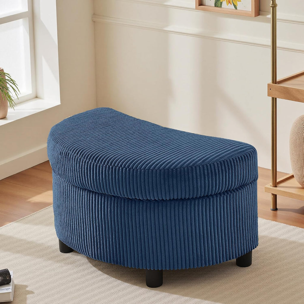Vanity Accent Chair Swivel Living Room Chairs Curve Back Reading Chair with Armrest, Lounge Chair with Ottoman for Bedroom