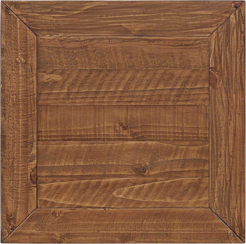 Monterey Farmhouse Rustic End Table, Solid Pine Wood Coastal Side Table with Drawer and Shelf. Black and Honey.