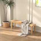 Dining Bench 55.1" Wood Solid Oak Wooden Bed End/Entryway Bench for Bedroom Living Room Kitchen(Nature)