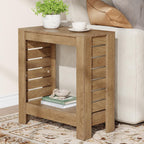 Tribesigns Narrow Side Table, 2-Tier Farmhouse Wooden End Table with Storage Shelf, Skinny Accent Nightstand for Living Room, Bedroom and Office, Easy Assembly (1)