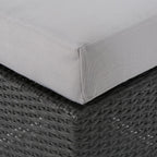 Christopher Knight Home Santa Rosa Outdoor 16" Wicker Ottoman Seat with Water Resistant Cushion, Grey / Silver