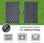 OLANLY Reversible Outdoor Rug 6x9 ft Clearance, Waterproof Outdoor Plastic Straw Rug with Interlacing Pattern, RV Mat for Patio, Camping, Balcony, Deck, Backyard, Black & Grey
