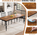 Garvee 79-Inch Modern Farmhouse Dining Table, Large Rectangular Kitchen Table for 6-8 People, Sturdy Wood Top with Unique Legs, Scratch-Resistant Dining Room Furniture for Party, Big Family, Brown