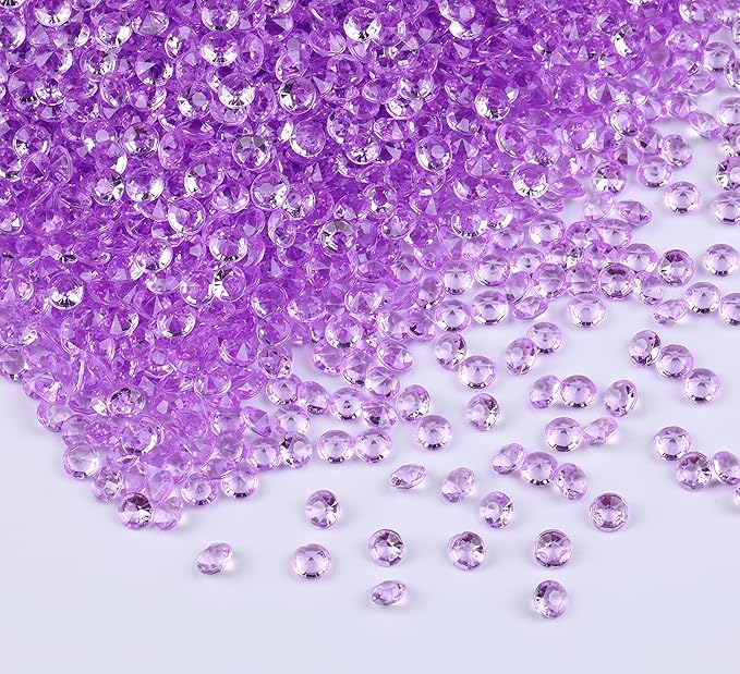 10000 pcs/Pack Wedding Table Scatter Confetti Crystals Acrylic Diamonds Vase Fillers 4.5 mm Rhinestones for Wedding, Bridal Shower, Vase Beads Decorations (Light Purple)