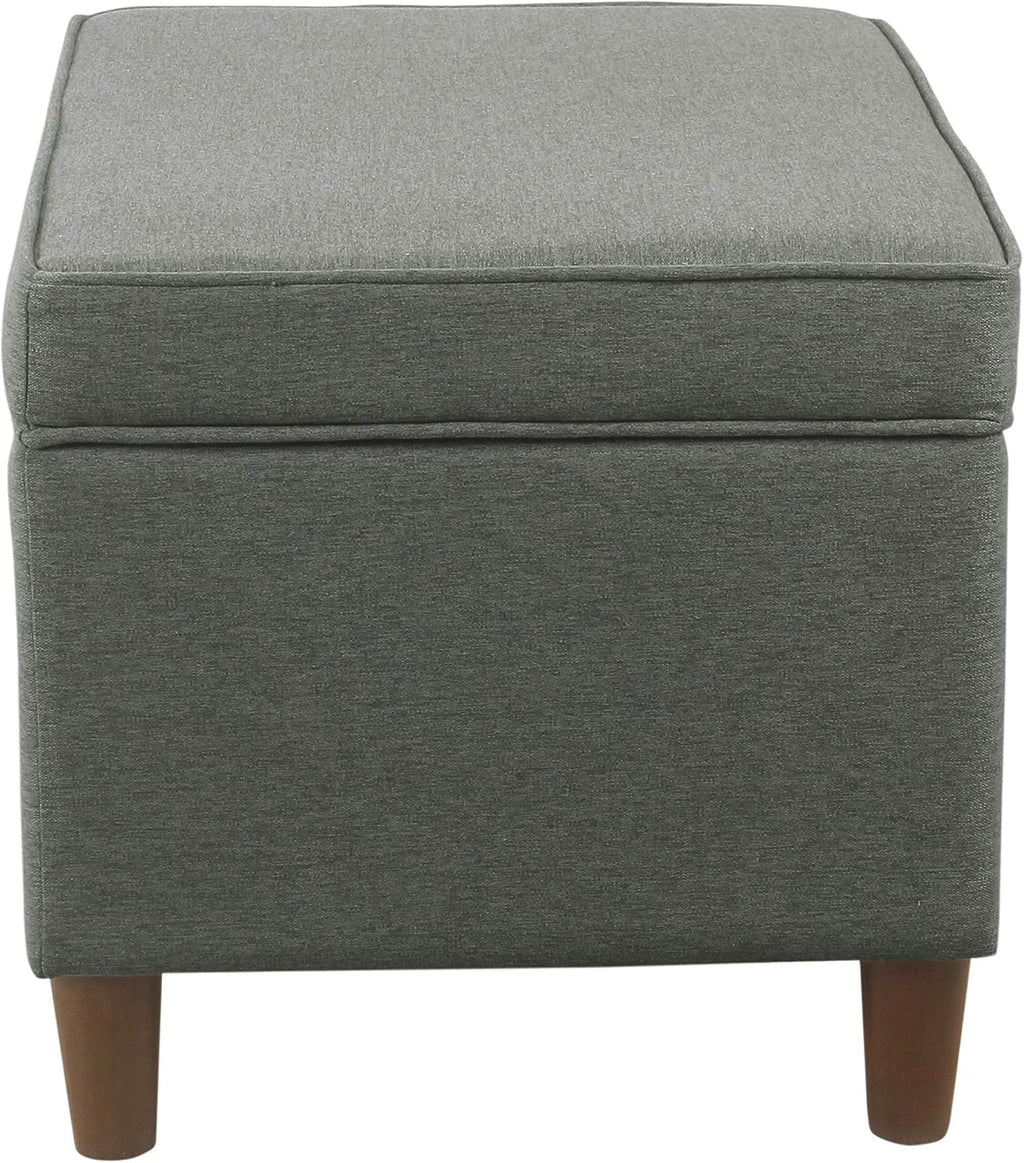 Spatial Order Home Decor | Dinah Collection Modern Storage Ottoman | Ottoman with Storage for Living Room & Bedroom (Cool Light Gray)