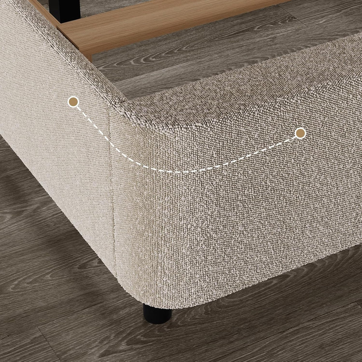 HOMBCK Queen Size Cloud Bed Frame, Beige Plush Boucle Upholstered Bed