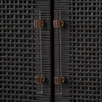 Tov Furniture Amara Charcoal Woven Rattan Wall Cabinet