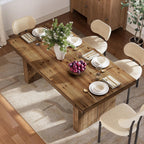 63" Solid Wood Dining Table for 4-6 People, Farmhouse Rectangle Kitchen Dinner Table with Wooden Heavy-Duty Legs for Dining Room, Kitchen, Simple Style & Easy Assembly (Dark Brown)
