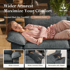 HERA'S HOUSE 3 Pieces Modular Cloud Couch and Chair Set Setional Sofa | Modern 5-Seater Sofa Set , Cyan, Wider Armrest, Comfy Deep Seat, Soft Chenille Furniture Set for Living Room