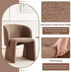 Homedot Upholstered Dining Chairs Set of 6, Modern Dining Room Chairs with Barrel Back, Accent Arm Chair for Dining Room, Living Room, Bedroom, Vanity, Brown