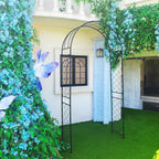 Garden Arbor 7.9 Ft High x 3.8 Ft Wide Sturdy Metal Archway with Ground Stakes to Enhance Stability for Different Grounds, Garden Arch Trellis Pergola for Climbing Plants, Decoration