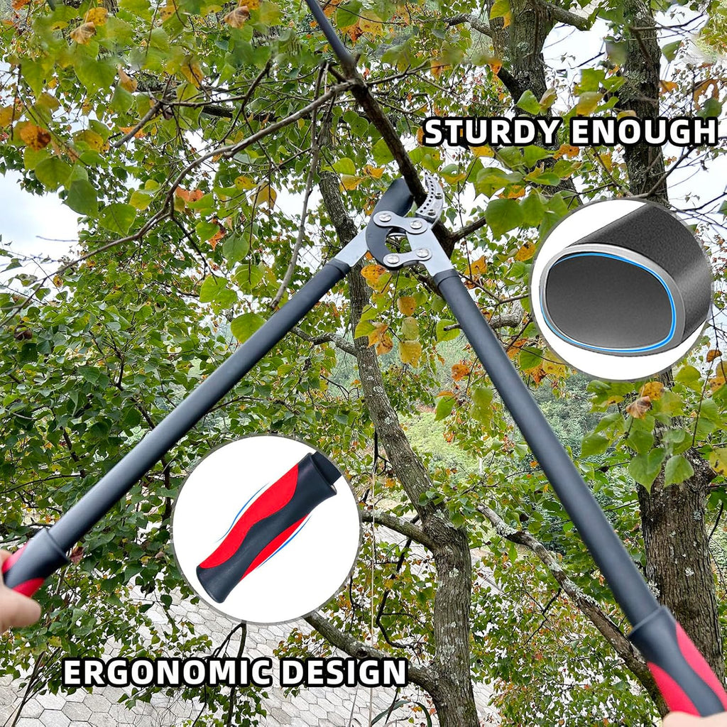 Loppers for Tree Trimming, Heavy Duty Branch Cutter Tree Clippers with Compound Action, Chops Thick Branch Ease, Garden Lopper Pruning, 32 Inch Tree Trimmer with 2" Clean Cut Capacity
