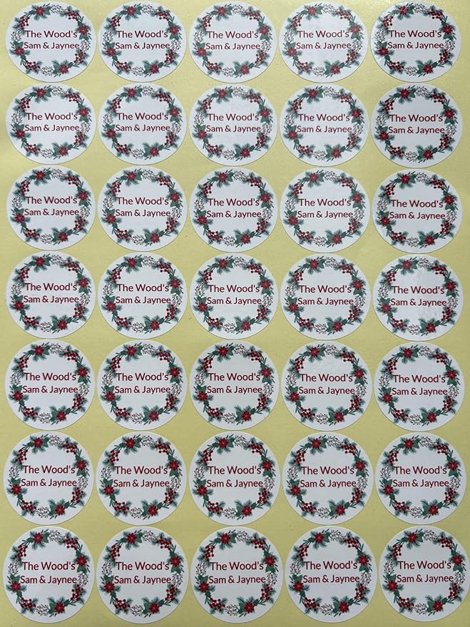 Custom Stickers for Weddings, Birthdays & Businesses - Personalized Labels with Your Logo - Waterproof, Fade and Heat Resistant - Pack of 100-1000 (Wreath I, 3 Inch)