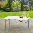 40" L x 20" W Plastic Adjustable Height Fold-in-Half Folding Table, White