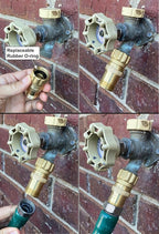 Heavy Duty 25 psi Water Pressure Regulator 3/4 inch Hose Thread Drip Irrigation System Pressure Reducer, Lead-Free Brass (With Regular O-Ring, 2, Count)