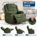 Garvee Rocking Recliner Chair for Adults Wide 360° Swivel Rocker Recliner