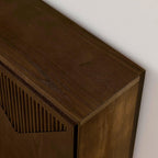 LKTART Mid Century Modern Sideboard Buffet Storage Cabinet with Doors and Shelves,Wood Coffee Bar Storage Cabinets for Kitchen, Dining Room, Living Room-Brown Walnut
