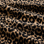 Ottoman Leopard Chenille – Brown & Black Modern Modular Footstool with Luxe Chenille Fabric, Tassel Trim, Ergonomic Support Assembly