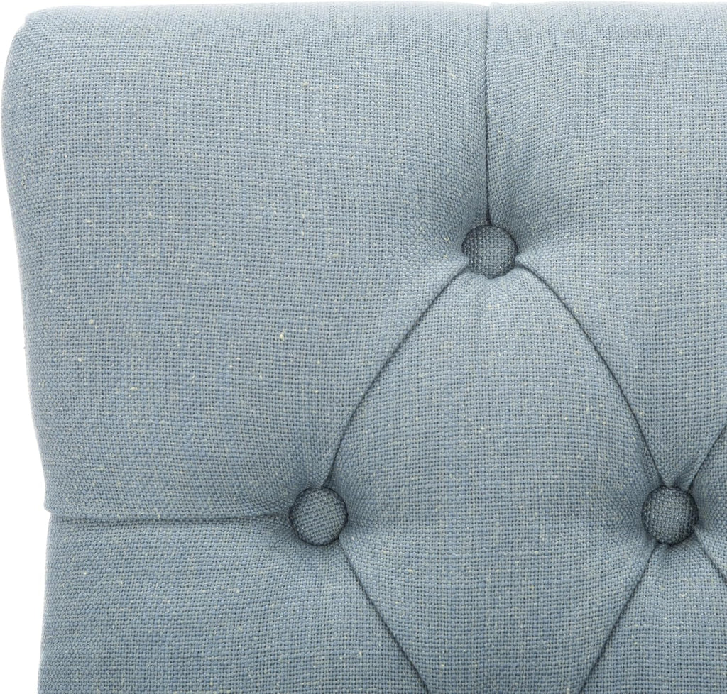 SAFAVIEH Home Collection - Abby Sky Blue Upholstered Dining Chair, Button Tufted Back, Nailhead Trim, Classic Accent Chair (MCR4701N)