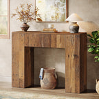 Tribesigns 39'' Farmhouse Console Table, Narrow Sofa Entryway Table with Drawer, Small Wooden Entrance Table for Living Room, Hallway, Foyer, Distressed Brown