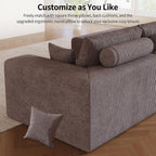 109" Modular Sectional Sofa with Ottoman - L Shaped Oversized Deep Seat Cloud Couch for Living Room, Corduroy Fabric, No Assembly Required (Brown, 1 Ottoman)