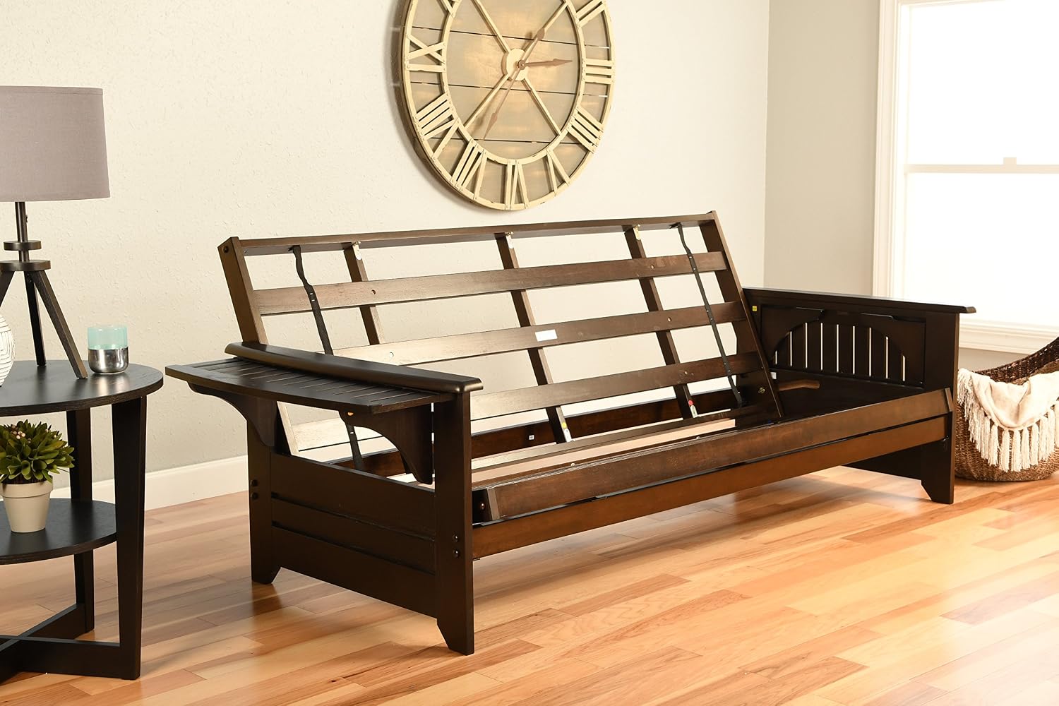 Kodiak Furniture Phoenix Full Size Futon in Espresso Finish, Linen Stone
