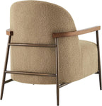 CHITA Accent Chair Set of 2, Sherpa Armchair with Wooden Armrest, Camel | Metal Frame, FSC Certified Living Room Chair for Bedroom, Office, Premium Resilient Foam, 31.9"x27.2"x32.1", 350 Lbs Capacity