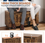 GarveeHome Storage Chest, 39.4" Wooden Storage Bench with 4 Wheels (Brown) | Blanket Chest with 2 Safety Hinges, Round Corner, Supports 350 LBS, Storage Trunk for Entryway, Living Room, Bedroom