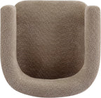 Christopher Knight Home Carly Low Profile Accent Chair, Round Backrest Side Chair, Living Room Armchair with Boucle Fabric Cushion,Comfy Reading Chair for Bedroom,Wooden Single Lounge Sofa,Light Camel