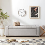 Huatean Home 48" Ottoman with Storage, Light Gray Storage Ottoman Bench