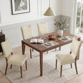KISLOT Upholstered Dining Chairs Set of 4, Modern Velvet Kitchen Chairs with Solid Wood Legs, High Back Wooden Dining Room Chairs with Dark Walnut Color Legs for Farmhouse Kitchen Dining Room, Linen