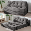 MAXYOYO Folding Sofa Bed, Convertible Chair Bed with Pillow | Portable 4 in 1 Fold Out Chair to Floor Bed, Versatile Floor Sofa Couch for Living Room Bedroom, Dark Grey, Double