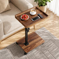End Table C Table Adjustable Height, 360°Swivel TV Tray Table for Small Spaces, Couch Tables that Slide Under, C Shaped Side Tables Living Room and Bedroom for Sofa, Bed,Chair, Snack