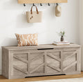 Extra Large Storage Chest, Storage Bench with 2 Safety Hinges | 51.2" Storage Trunk Supports 330 lb, Wooden Farmhouse Blanket Storage for Bedroom, living room, entryway, Greige