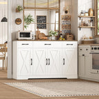 HOSTACK Kitchen Buffet Sideboard Storage Cabinet, Coffee Bar Cabinet, White