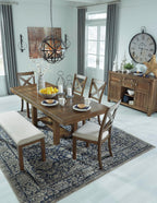 Signature Design by Ashley Extendable Dining Table, Grayish Brown, Seats 8