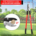 TABOR TOOLS GG12A Anvil Lopper with Compound Action, 30 Inch Tree Trimmer, Thick Branch Cutter with ⌀ 2 Inch Cutting Capacity, Chops Thick Branches with Ease.