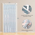 BTSD-home 10 Pack Laser Silver Foil Fringe Curtain Metallic Streamer Party Decorations Photo Booth Backdrop Door Curtains for Wedding Birthday Baby Shower Bachelorette Halloween