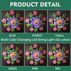 Solar Wind Spinners Outdoors for Yard and Garden - 40 Inch Metal Wind Sculpture, Outdoor Kinetic Windmill with Multi-Color Led Lights for Patio, Lawn & Garden Decoration (Magpies)